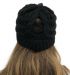 knitted hat ponytail hole - black