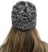 knitted hat ponytail hole - mix black
