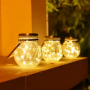 Lampion solarny ogrodowy/ Wisząca lampka LED solarna – rozmiar L, ciepłe światło