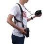 Leather camera shoulder strap Double shoulders - Black Color