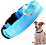 LED Dog Collar Night Flash Nylon BLUE M