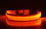 LED Dog Collar Night Flash Nylon Orange M