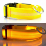 LED Dog Collar Night Flash Nylon Yellow L