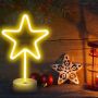 LED neon lamp Leaves, flamingos, Christmas trees - five-pointed star (battery box & USB charging)
