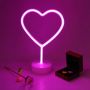 LED neon lamp Leaves, flamingos, Christmas trees - heart (battery box & USB charging)
