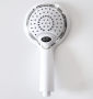 LED temperature display shower head - white