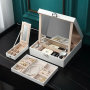 Modern jewelry box with big mirror inside 25*25*8,5cm - white