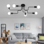 Modern LED Ceiling Chandelier 6 bulbs- Black(without bulb)