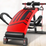 Multifunctional fitness equipment large armrest damping sit-up stand - red