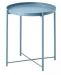 Nordic metal round iron table with tray - blue
