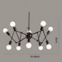 Nordic spider iron industrial chandelier lamp 10 bulbs- black(without bulb)