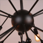 Nordic spider iron industrial chandelier lamp 12 bulbs- black(without bulb)