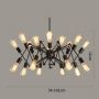 Nordic spider iron industrial chandelier lamp 18 bulbs- black(without bulb)