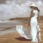 Obraz do malowania po numerach - Kobieta nad morzem 60x75