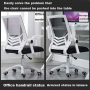 Office mesh chair, wheeled foot style - white/gray