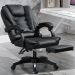 Office premium massager wheeled chair with footrest- Nylon stand