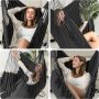 Outdoor cotton rope swing hammock chair - Deep grey