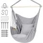 Outdoor cotton rope swing hammock chair - Grey
