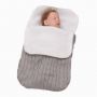Outdoor warm baby knitting stroller sleeping bag- Gray