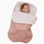Outdoor warm baby knitting stroller sleeping bag - Pink