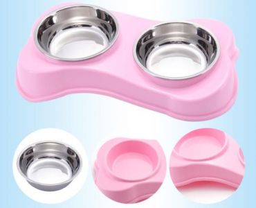 Pet bowl bone type - pink
