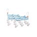 Plastic folding clothes hanger-14 clips -light blue