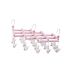 Plastic folding clothes hanger-19 clips -pink