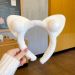 Pluszowa opaska z uszami kota - biała