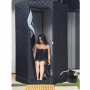Przenośna sauna parowa domowa, zestaw - czarna