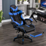 Racing office chair with footrest - Blue/Black