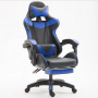 Racing office chair with footrest - Blue/Black