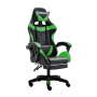 Racing office chair with footrest - Green/Black
