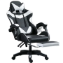 Racing office chair with footrest - White/Black