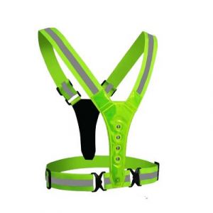 reflective vest 8 LED light 4cm Loose straps - fluorescent green