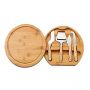 Round Slide Cheese Board with 4 Knide Set - HY1102