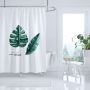 Shower Curtain (180 Width, 200 Height) - Leaves Design