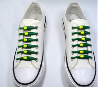 Simple rubber shoelace - green