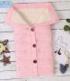 Sleeping bag with buttons, outdoor baby knitting stroller 68*40 - Pink