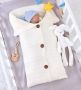 Sleeping bag with buttons, outdoor baby knitting stroller 68*40 - white