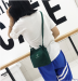 Small trendy simple college style letter canvas messenger bag - green