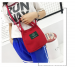 Small trendy simple college style letter canvas messenger bag - red