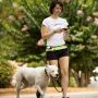 Smycz z pasem biodrowym do biegania z psem — żółta