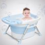 Wanienka składana do kąpieli dla dzieci z poduszką w kolorze miętowym - niebieska