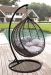 Wicker egg shape swing chair with black stand (Grey cushion)