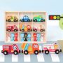 Wooden magnetic traffic small train signpost-BYWD2138Y