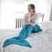 Wool knitted Mermaid tail 80*180 - turqouise